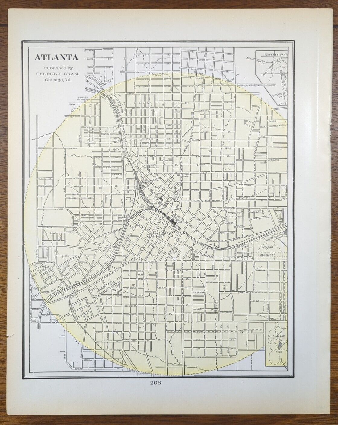 Vintage 1901 ATLANTA GEORGIA  Map 14\