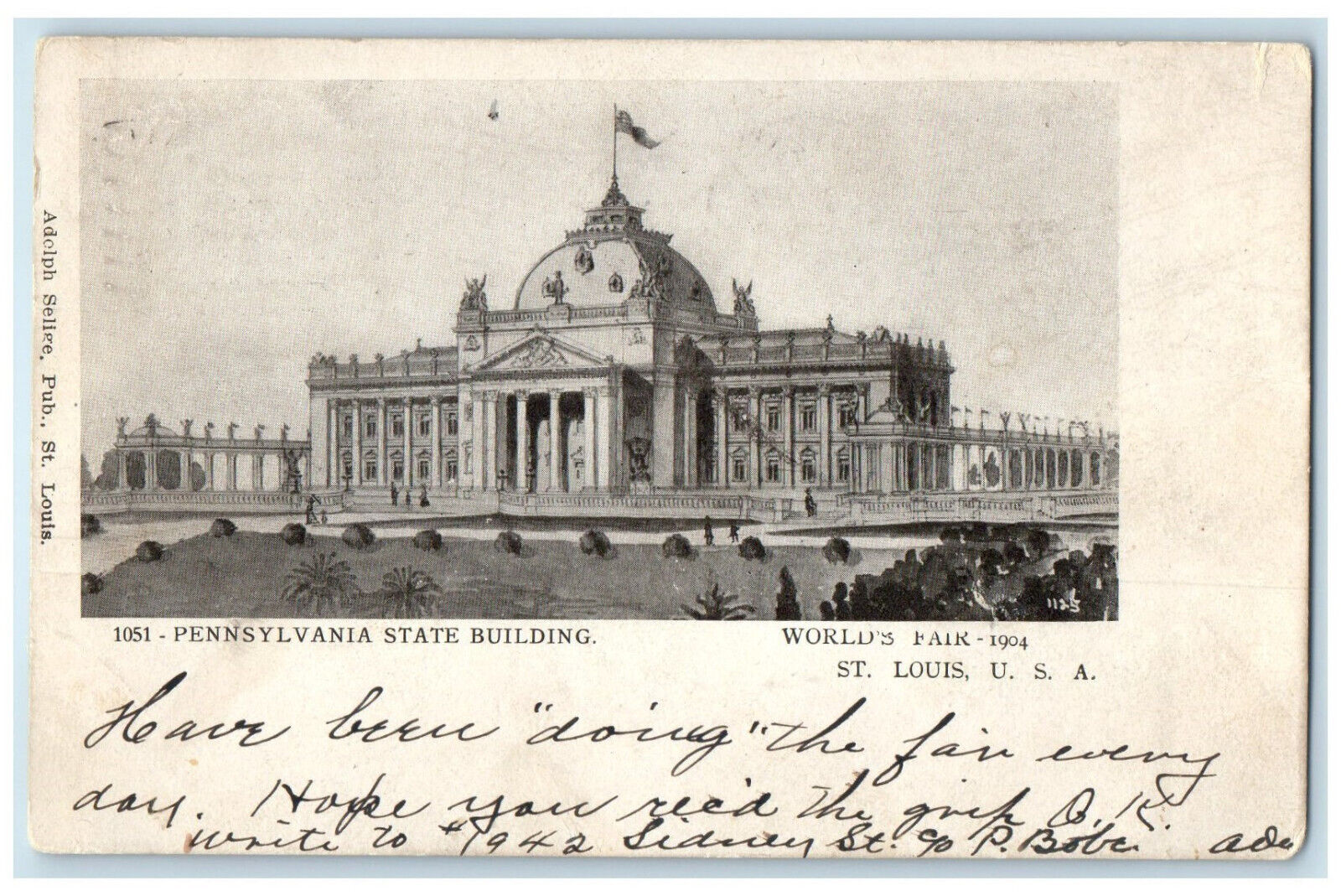 1904 Pennsylvania State Building St. Louis Missouri MO World\'s Fair Postcard