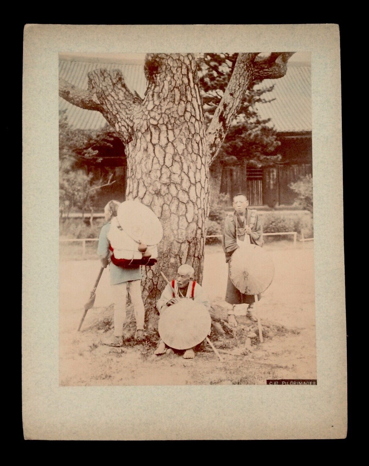 ORIGINAL OLD VINTAGE PHOTO. PILGRIMAGES. 26 x 19.5 cm. CIRCA 1890 [JAPAN]