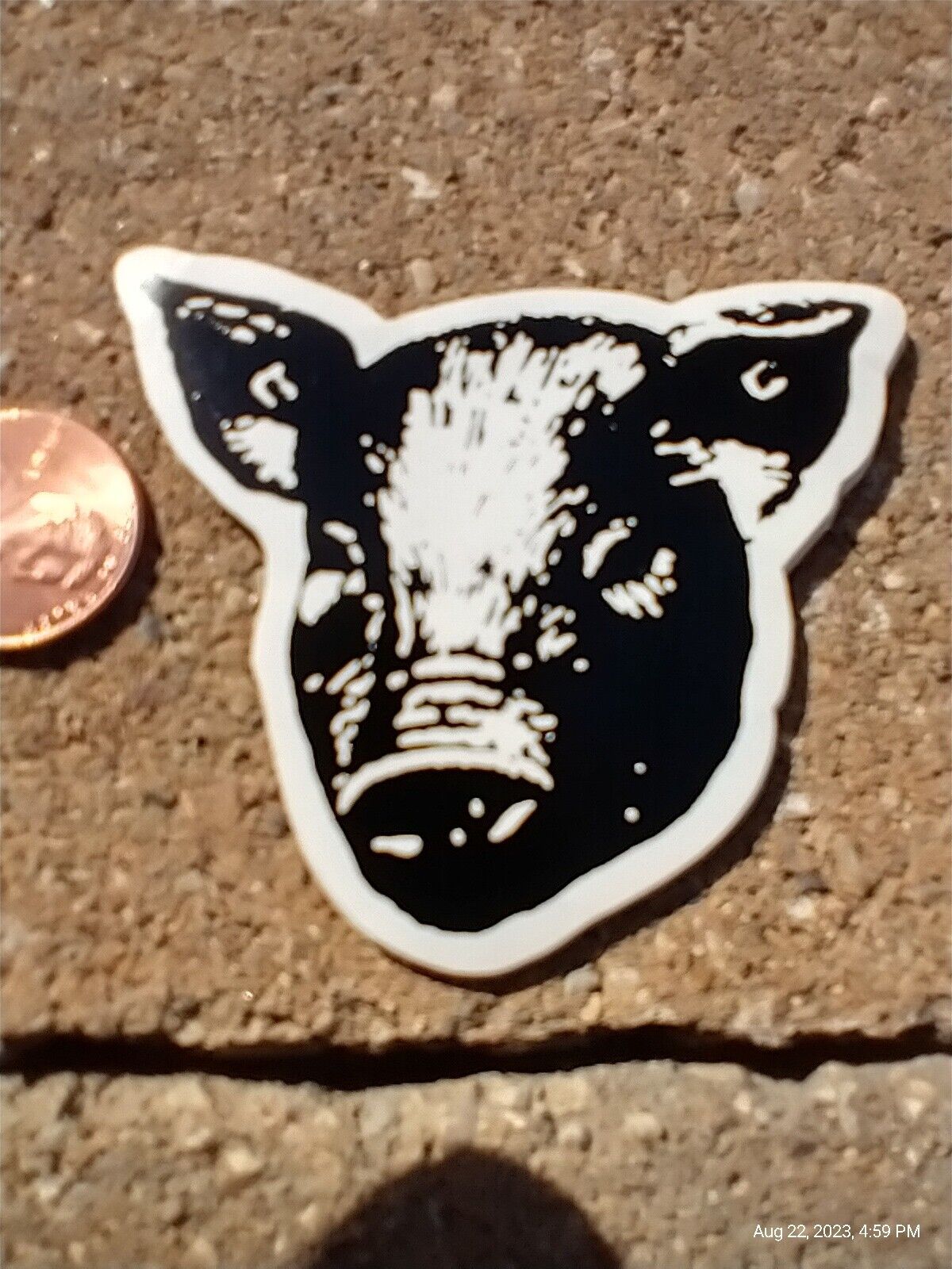Small Hand made Decal Sticker PIG head Pigs