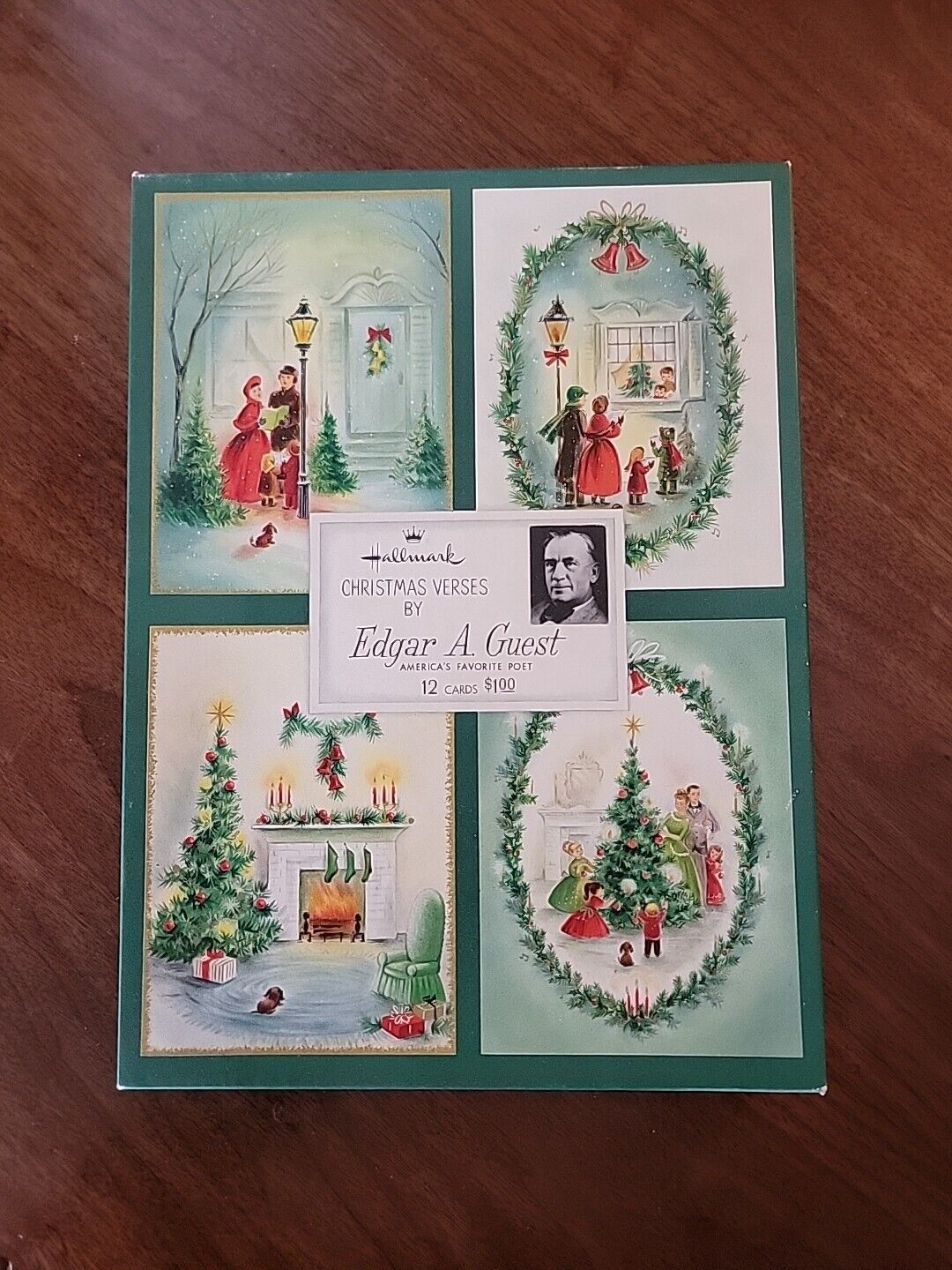 Vintage 1940 Hallmark Christmas Cards w/ Verses by Poey Edgar A. Guest 12 Cards