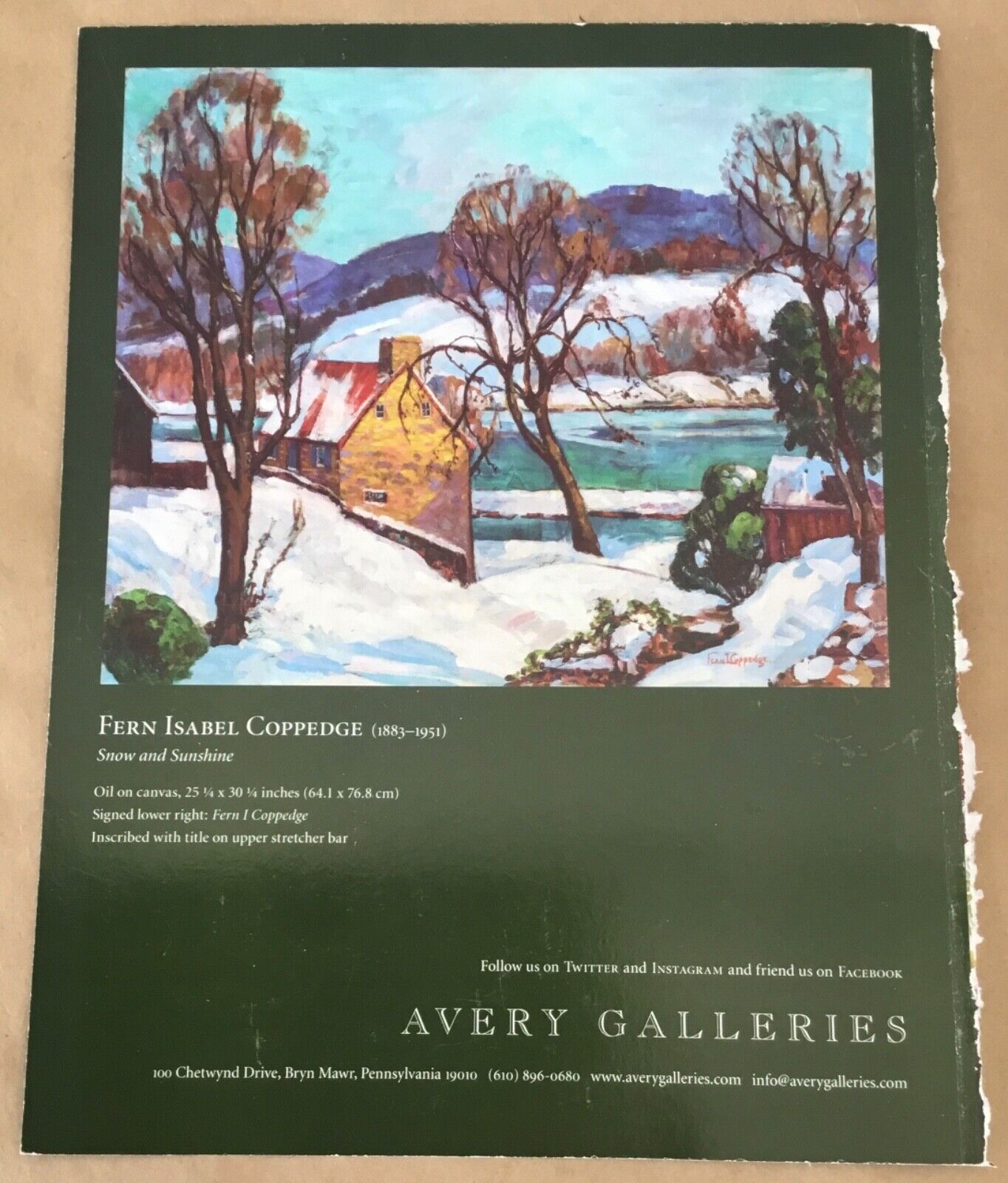 Fern Isabel Coppedge Avery gallery exhibition ad 2018 vintage art magazine print