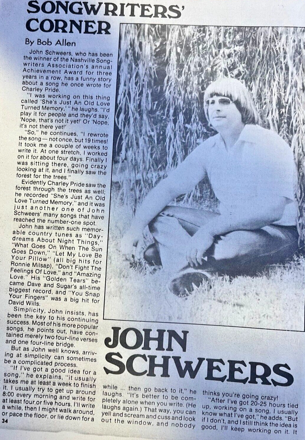 1981 Country Singer John Schweers