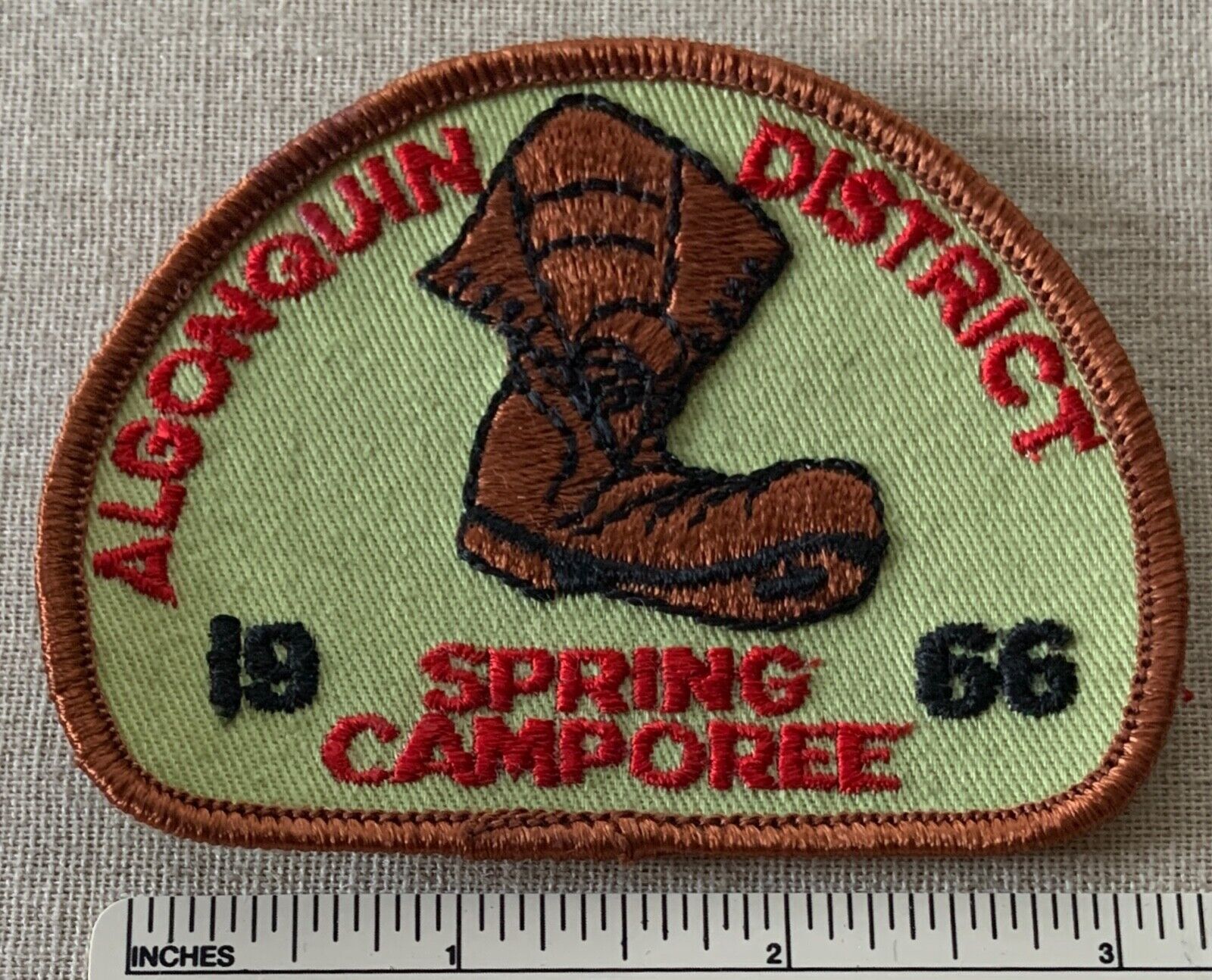 VTG 1966 ALGONQUIN DISTRICT Boy Scout Spring Camporee PATCH BSA DP Camp Badge