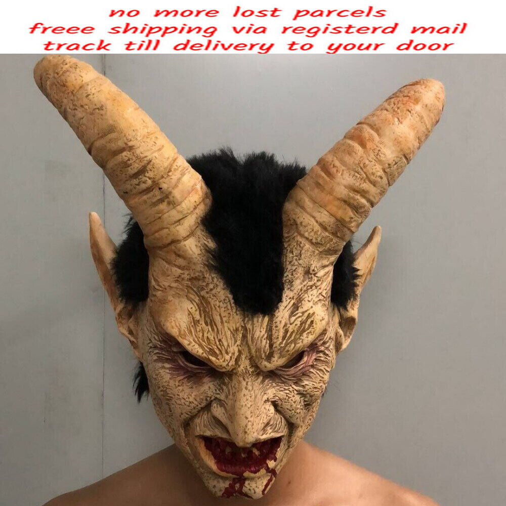 Creepy Scary Cosplay Costume Props Halloween Latex Mask Devil Horror Lucifer