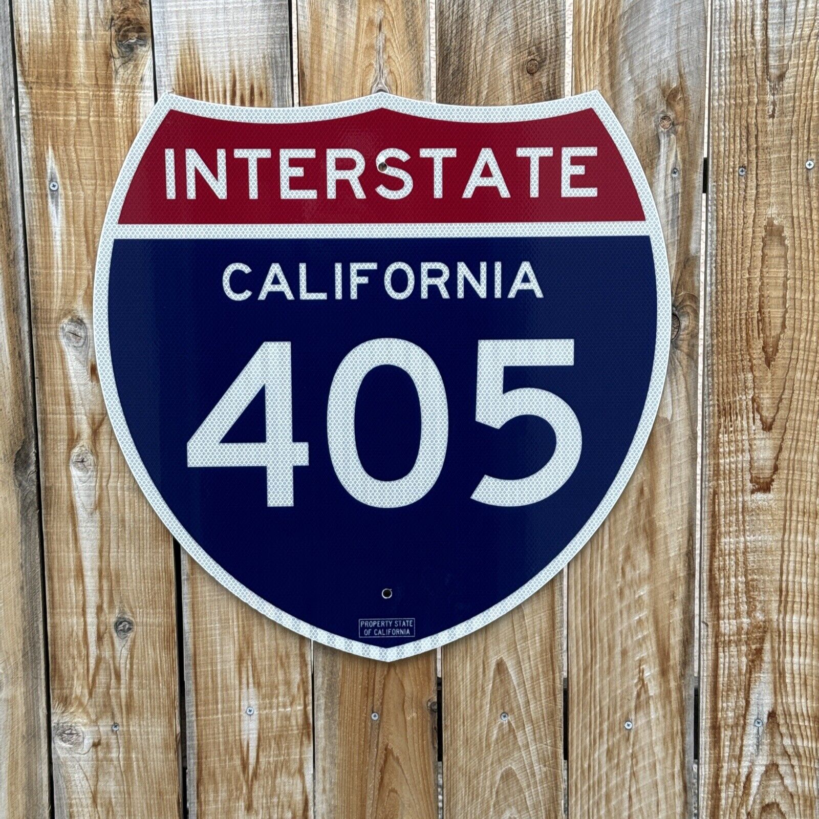 Authentic Reflective California Interstate 405 Santa Monica Sign 24\