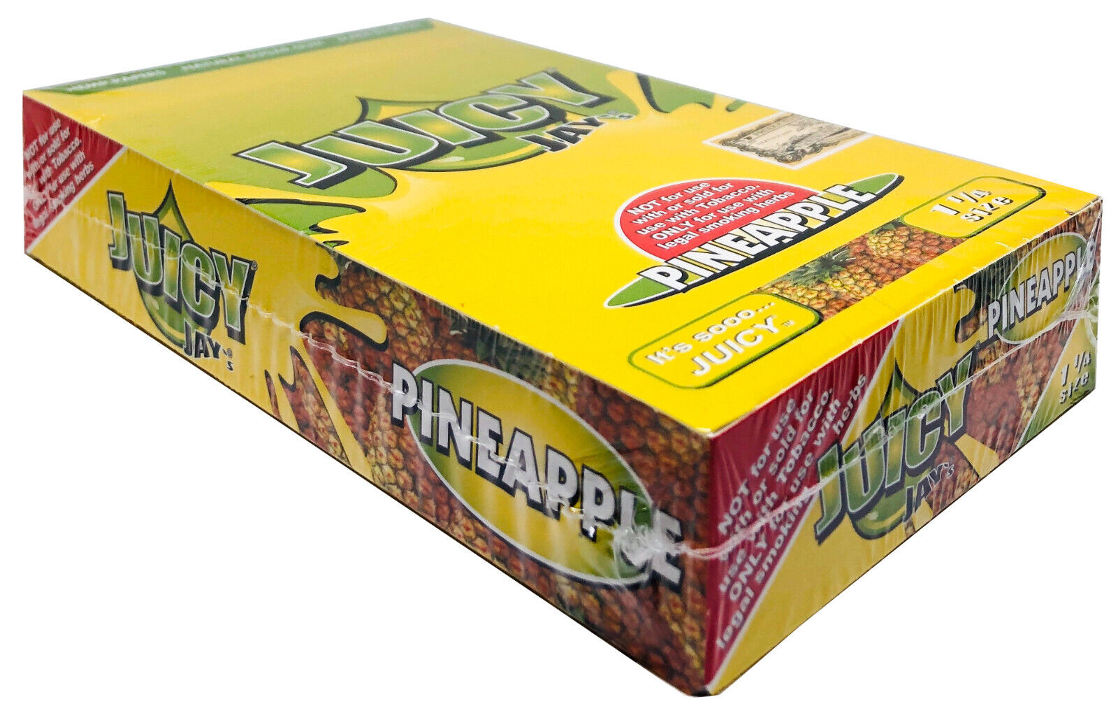 Juicy Jay\'s Pineapple Flavored Rolling Papers 1.25 Box of 24