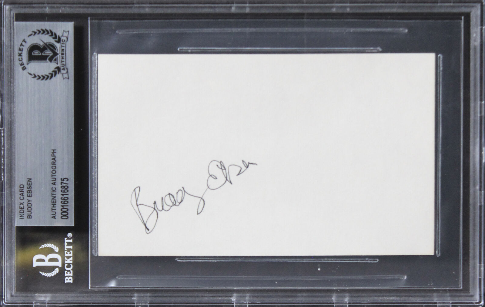 Buddy Ebsen Breakfast At Tiffany\'s Authentic Signed 3x5 Index Card BAS Slabbed 1