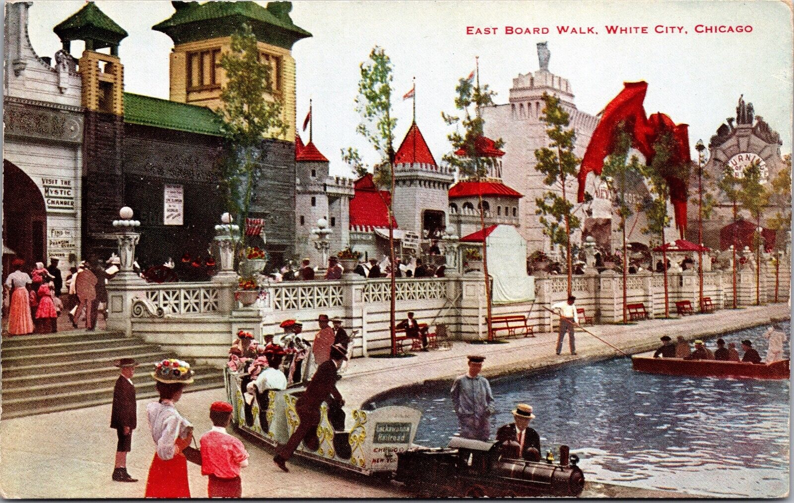 Postcard East Boardwalk in White City, Chicago, Illinois