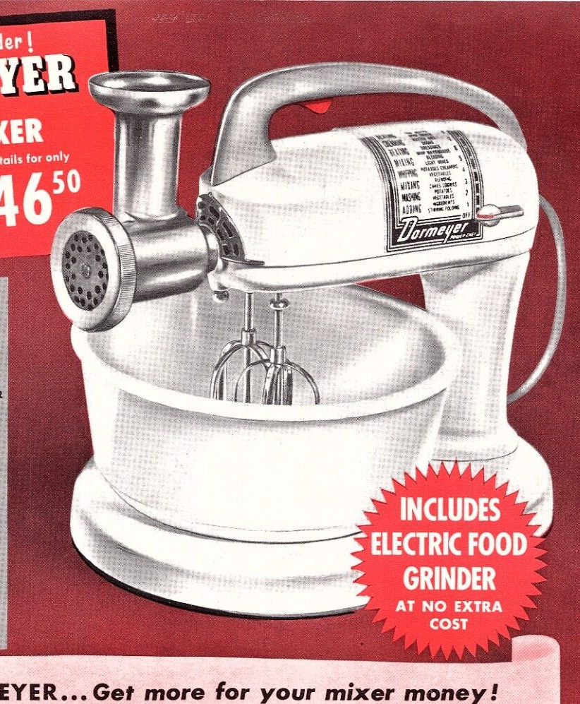 1952 Mixer Juicer Grinder Vintage Print Ad Dormeyer Automatic Deep Fryer