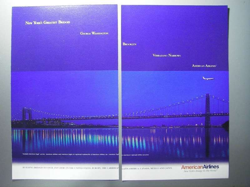 1999 American Airlines Ad - New York\'s Greatest Bridges