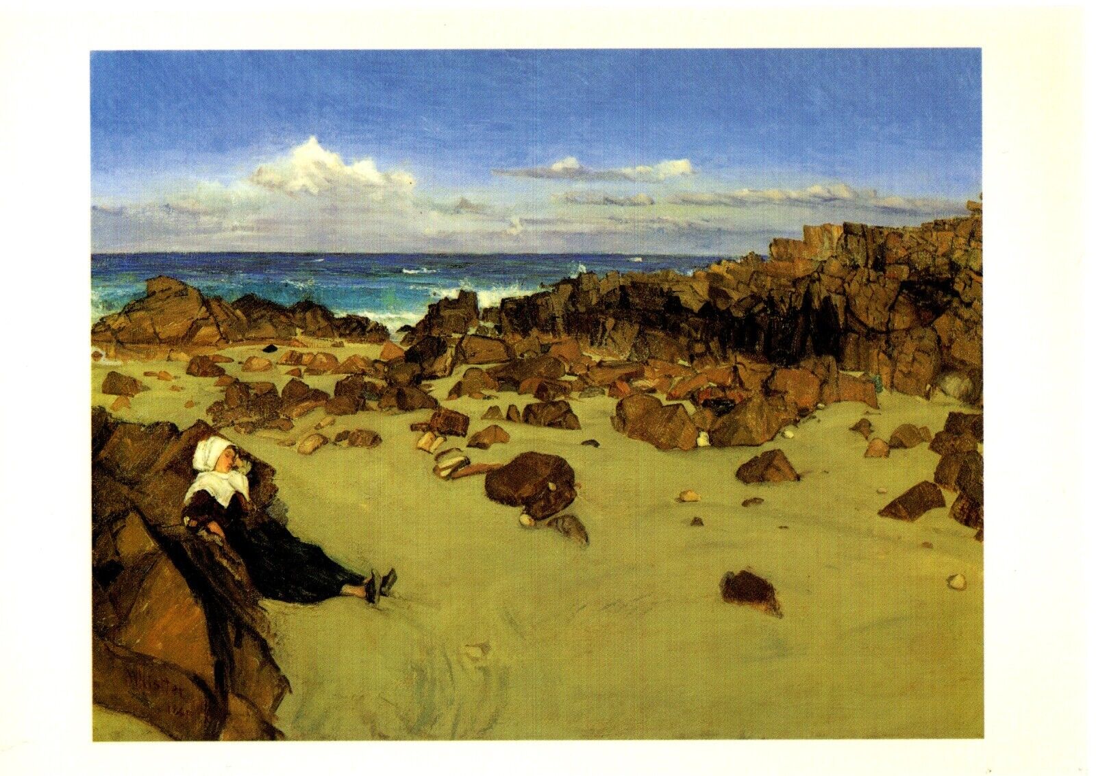 Postcard James McNeill Whistler, Coast of Brittany (Alone with the Tide) 1861