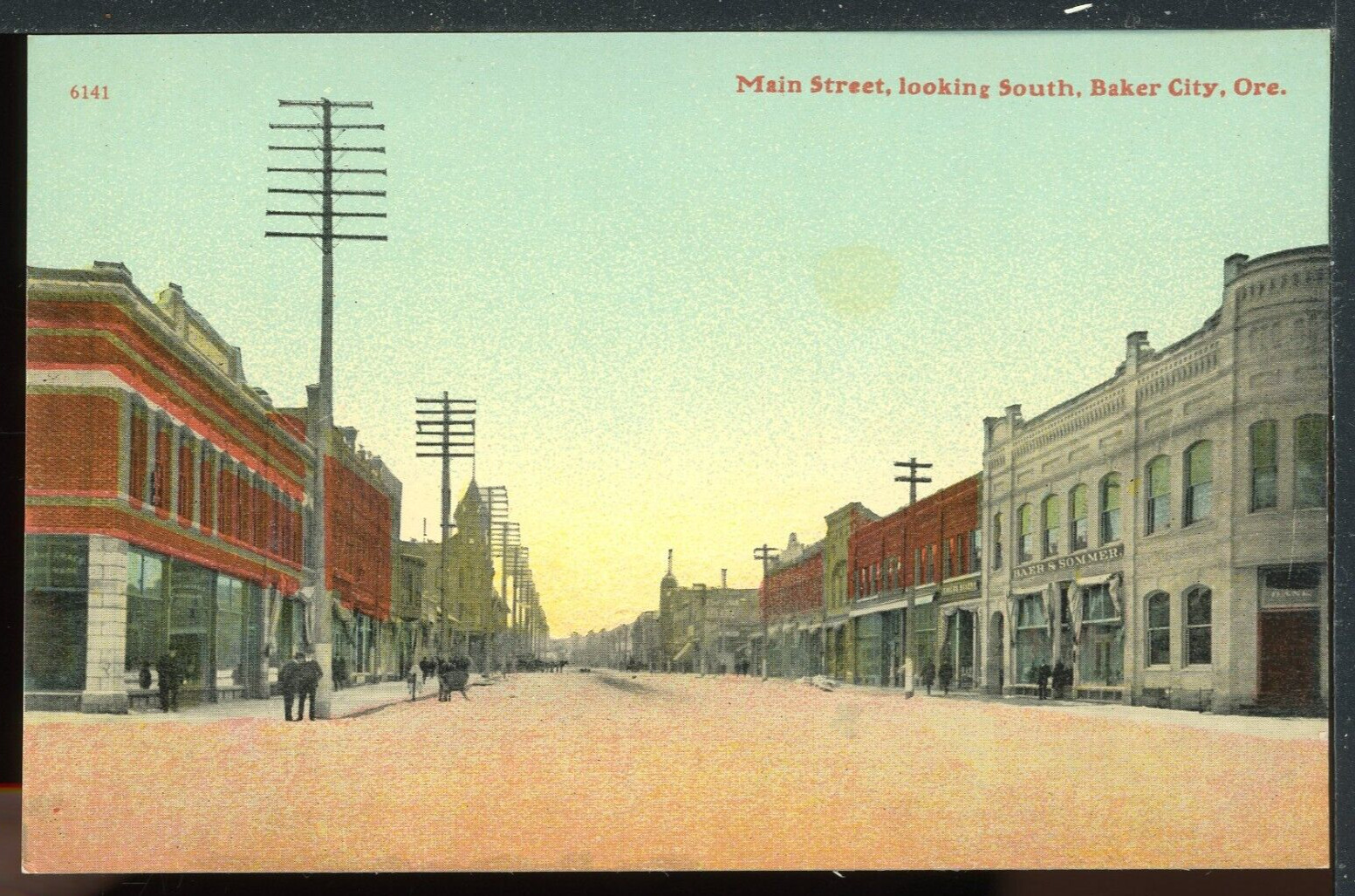 Early Baker City Oregon Main Street looking South Historic Vintage Postcard