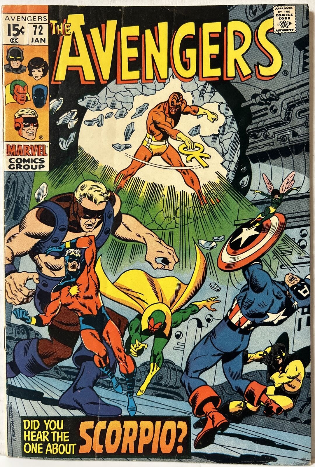 Avengers #72 1st Appearance Zodiac Cartel Sal Buscema Cover Marvel 1970 VG+