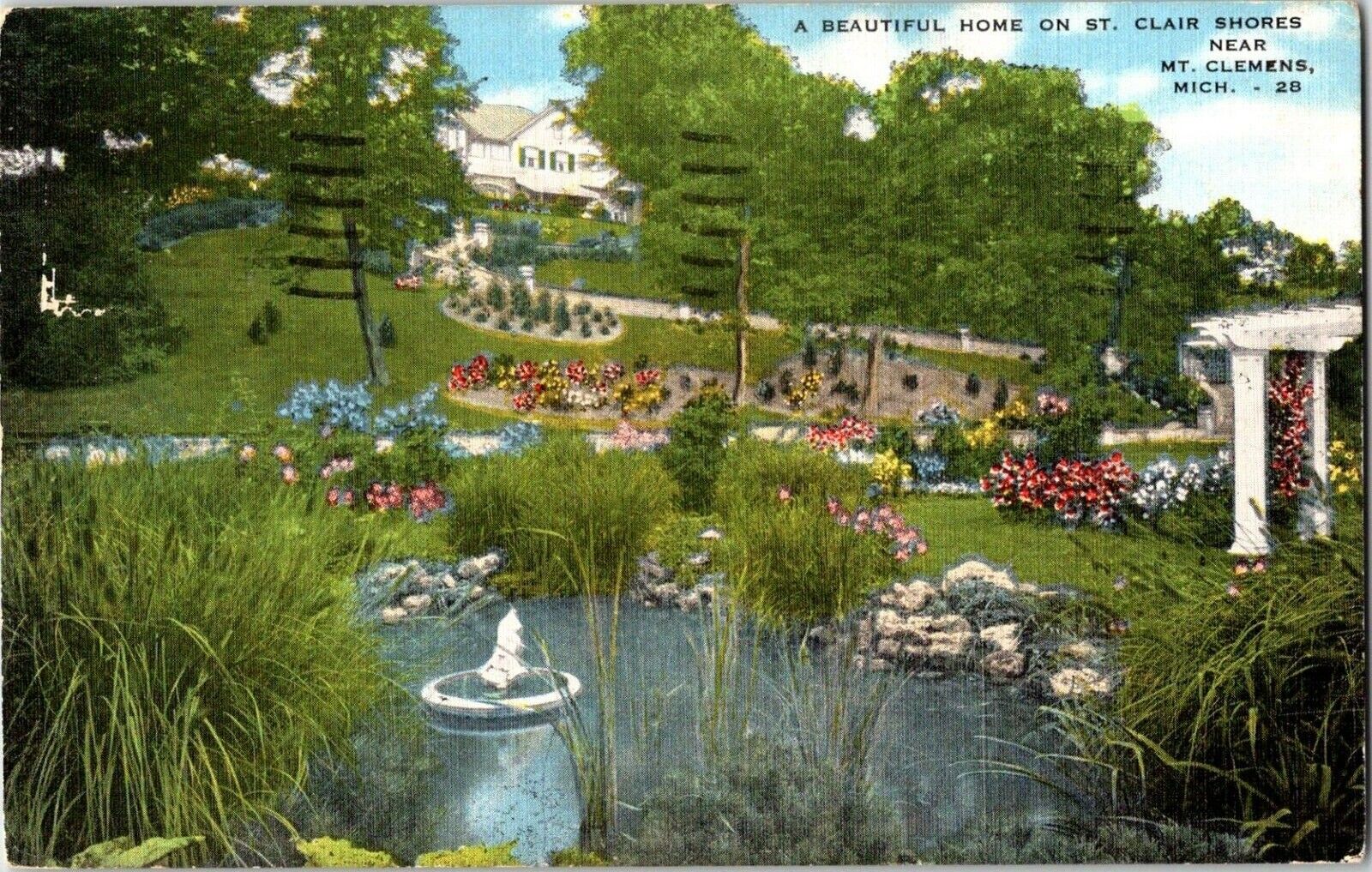 Postcard 1955 Saint Clair Shores Home Mt. Clemens Michigan A55