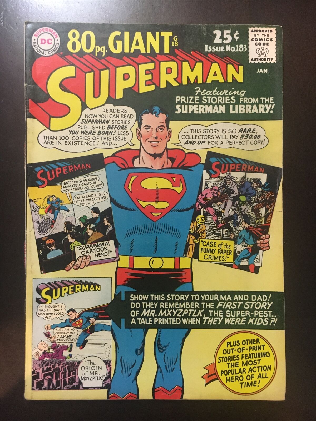 Superman #183 - 80-Page Giant, 1st App/Origin Mr. Mxyzptlk Retold - DC 1966