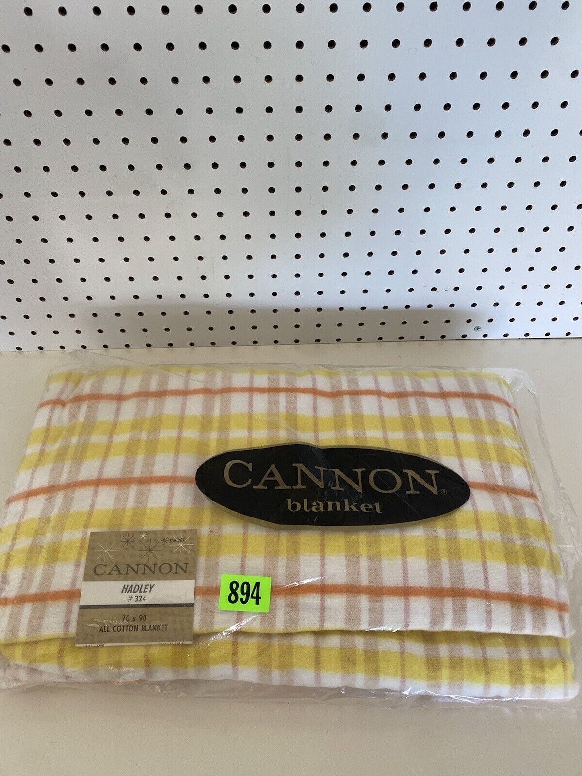 NOS Vintage Cannon Hadley Blanket In Original Bag Sealed All Cotton 70 X 90