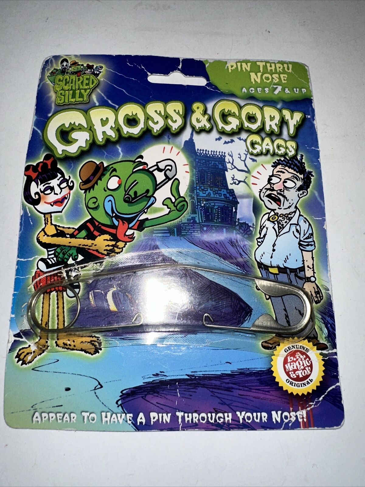 Gross & Gory Gags Pin Thru Nose L.A. Magic & Toy New