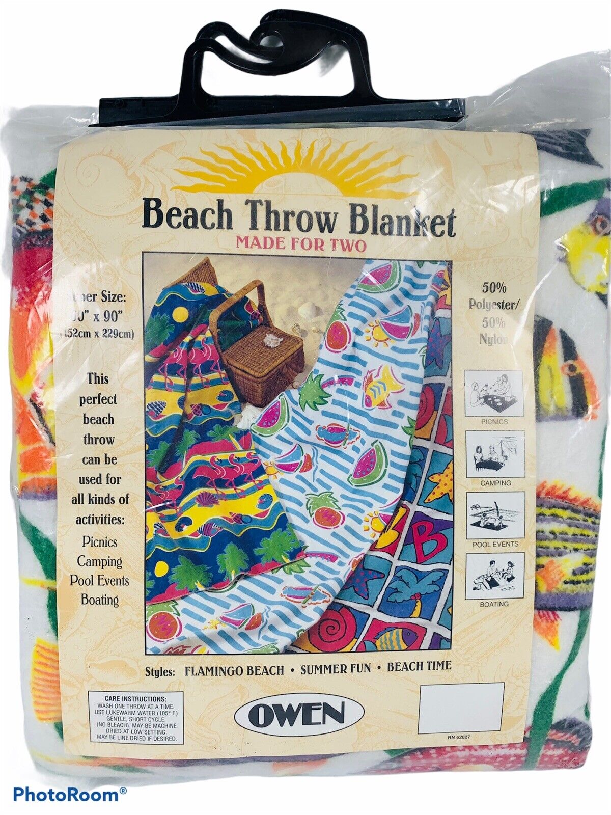 🔥Vintage • Owen • Beach Throw Blanket • Fish Coral Theme 60\