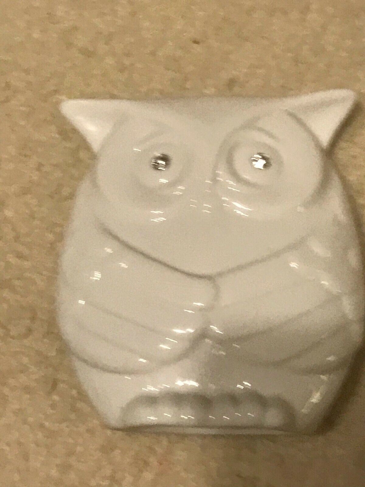 Very Neat Vintage Chinese Blanc De Chine Porcelain Owl 5-1/2\