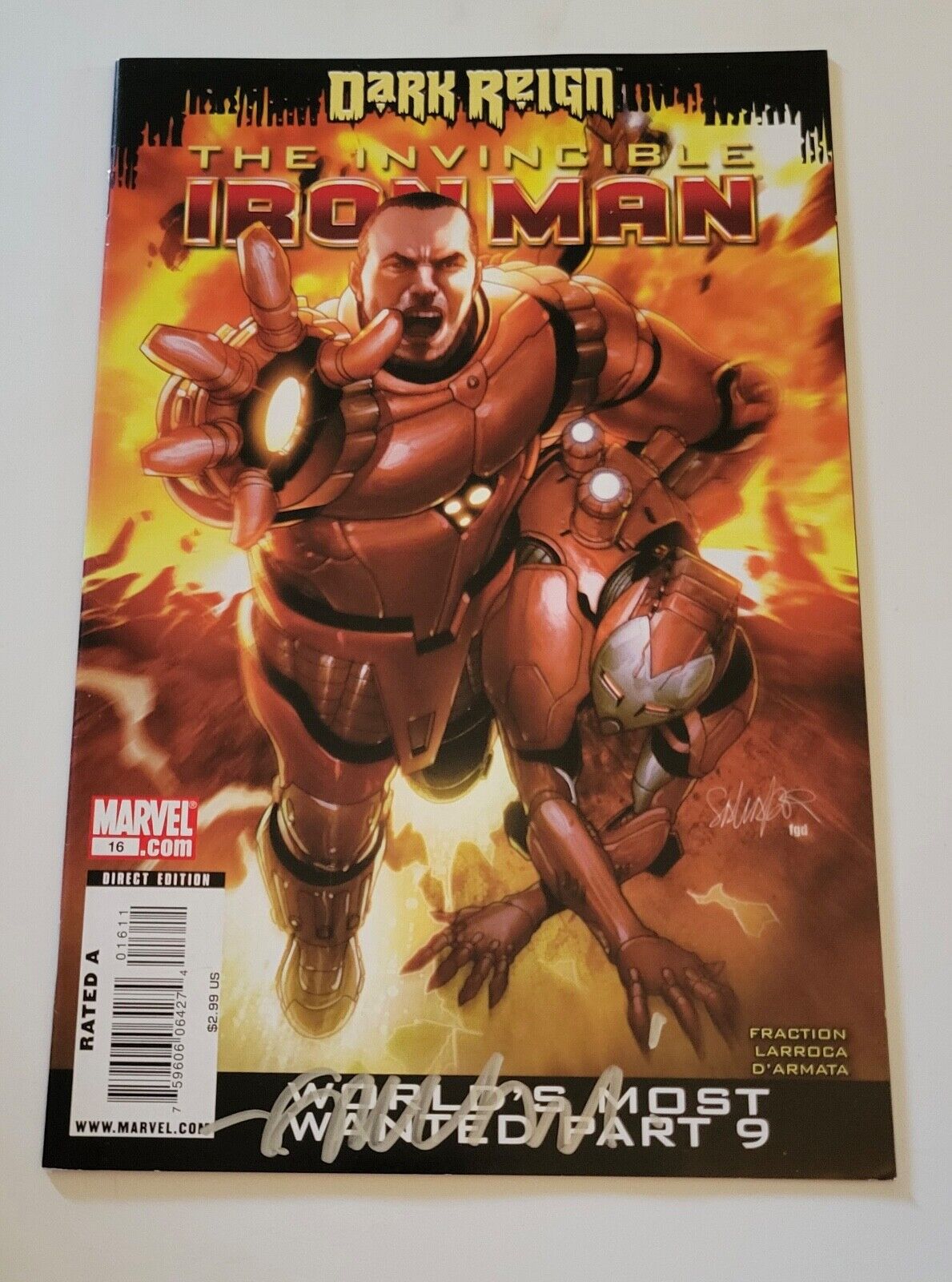 Invincible Iron Man #16 (2009) Marvel High Grade Signed Matt Fraction