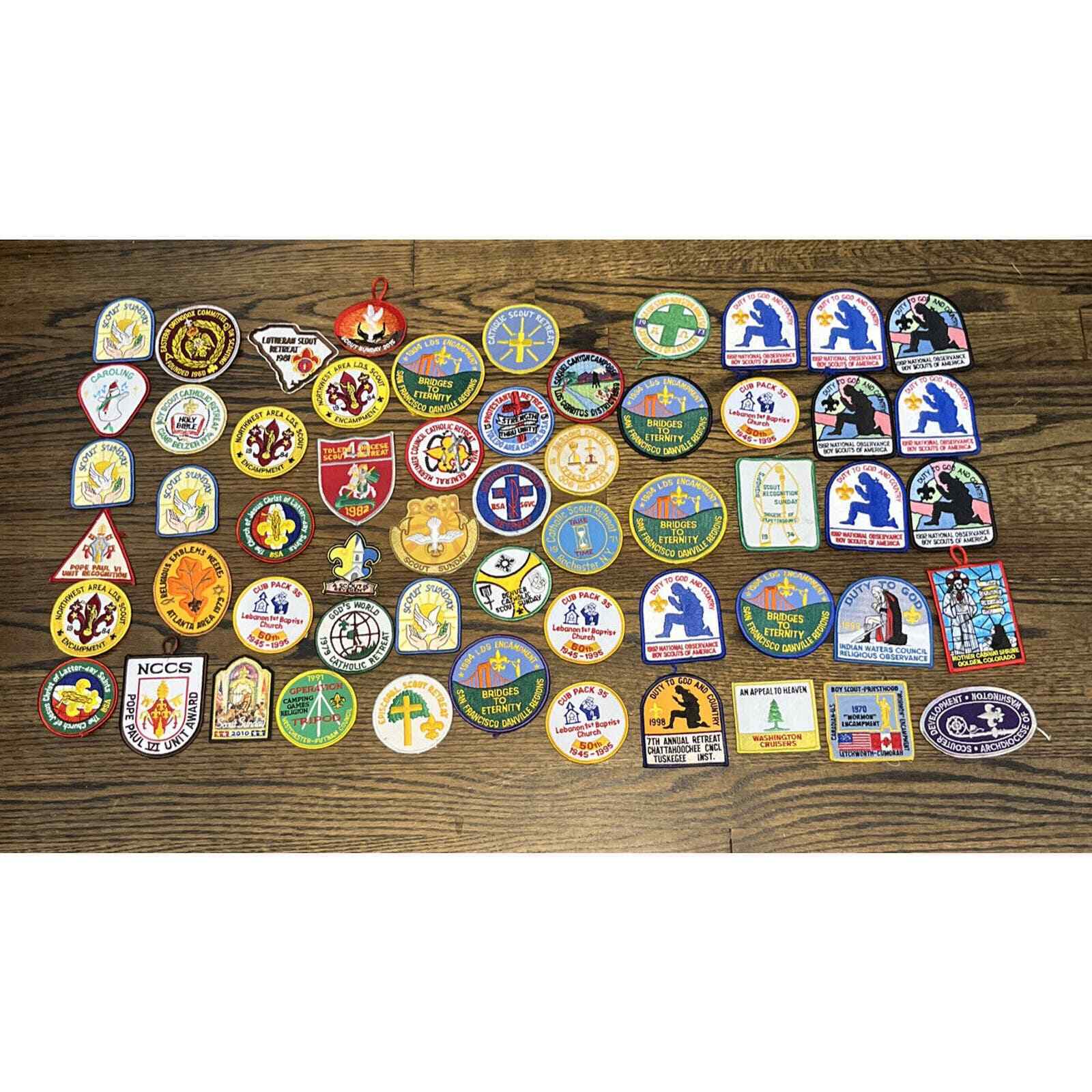 Lot of 57 Religious Boy Scout BSA Uniform Shoulder Patches