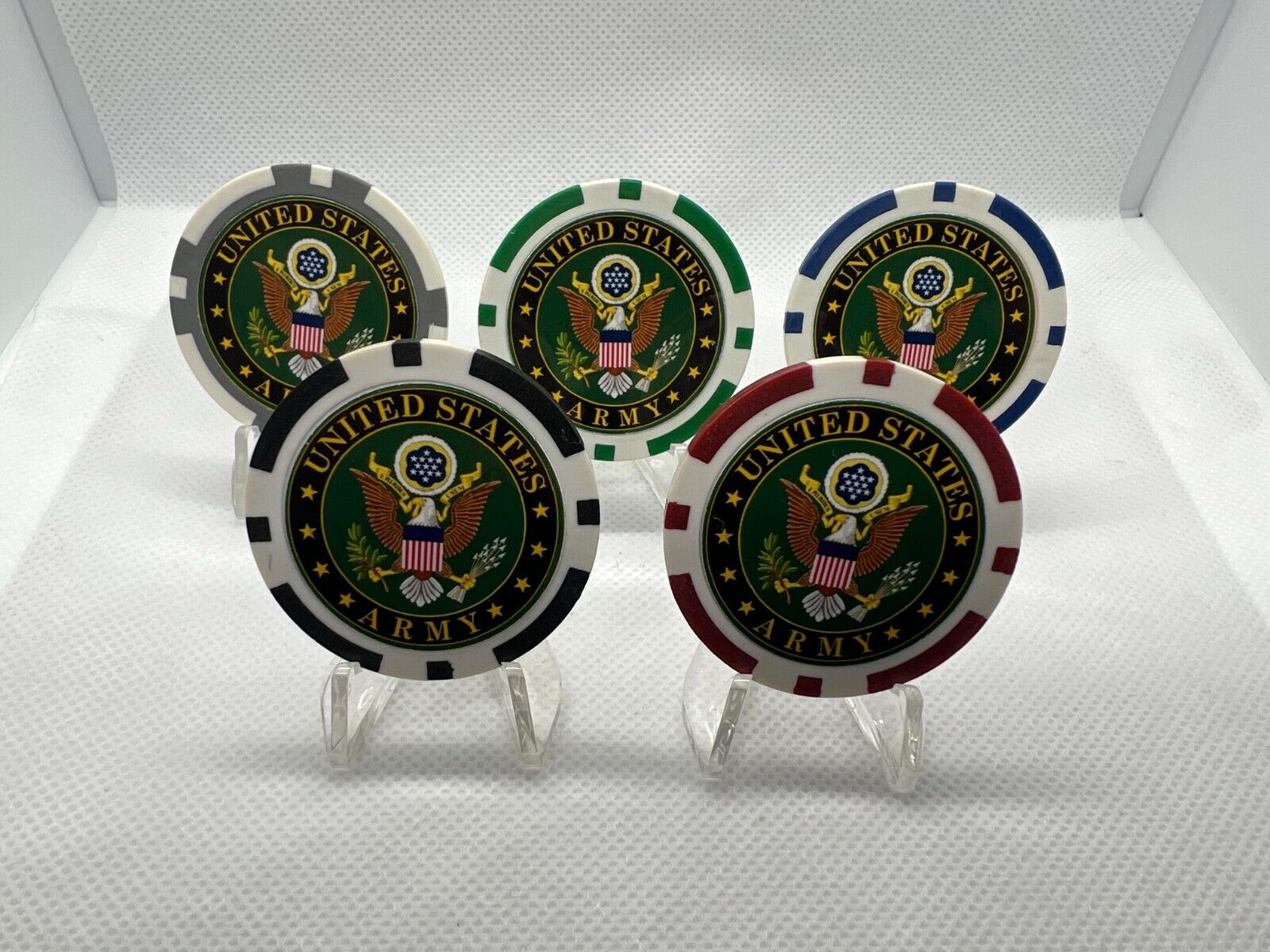 5 pc U.S. Army Poker Chip Set