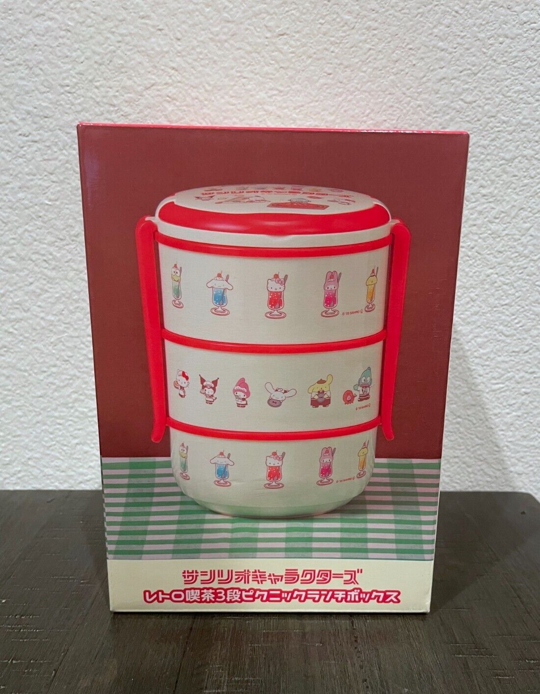NEW Sanrio Characters Retro Cafe 3-Level Picnic Bento Lunch Box from Japan