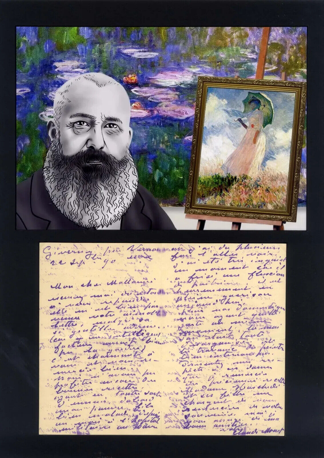 Claude Monet ~ Signed 1890 Handwritten Letter to Stephane Mallarme ~ JSA LOA