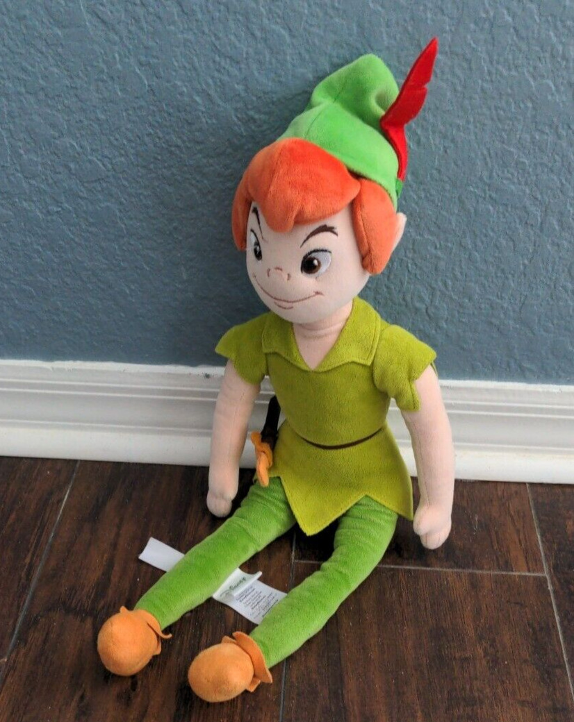 Peter Pan Plush Green Hat With Red Feather 20\