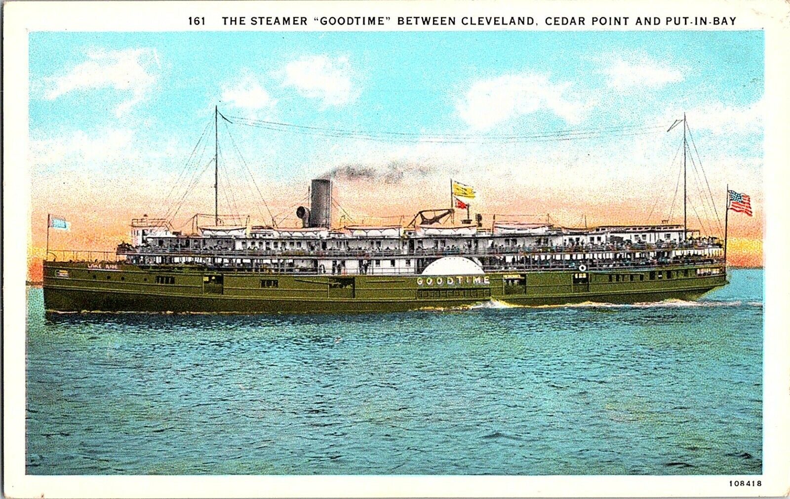 Vintage Postcard Cleveland Ohio Steamer \