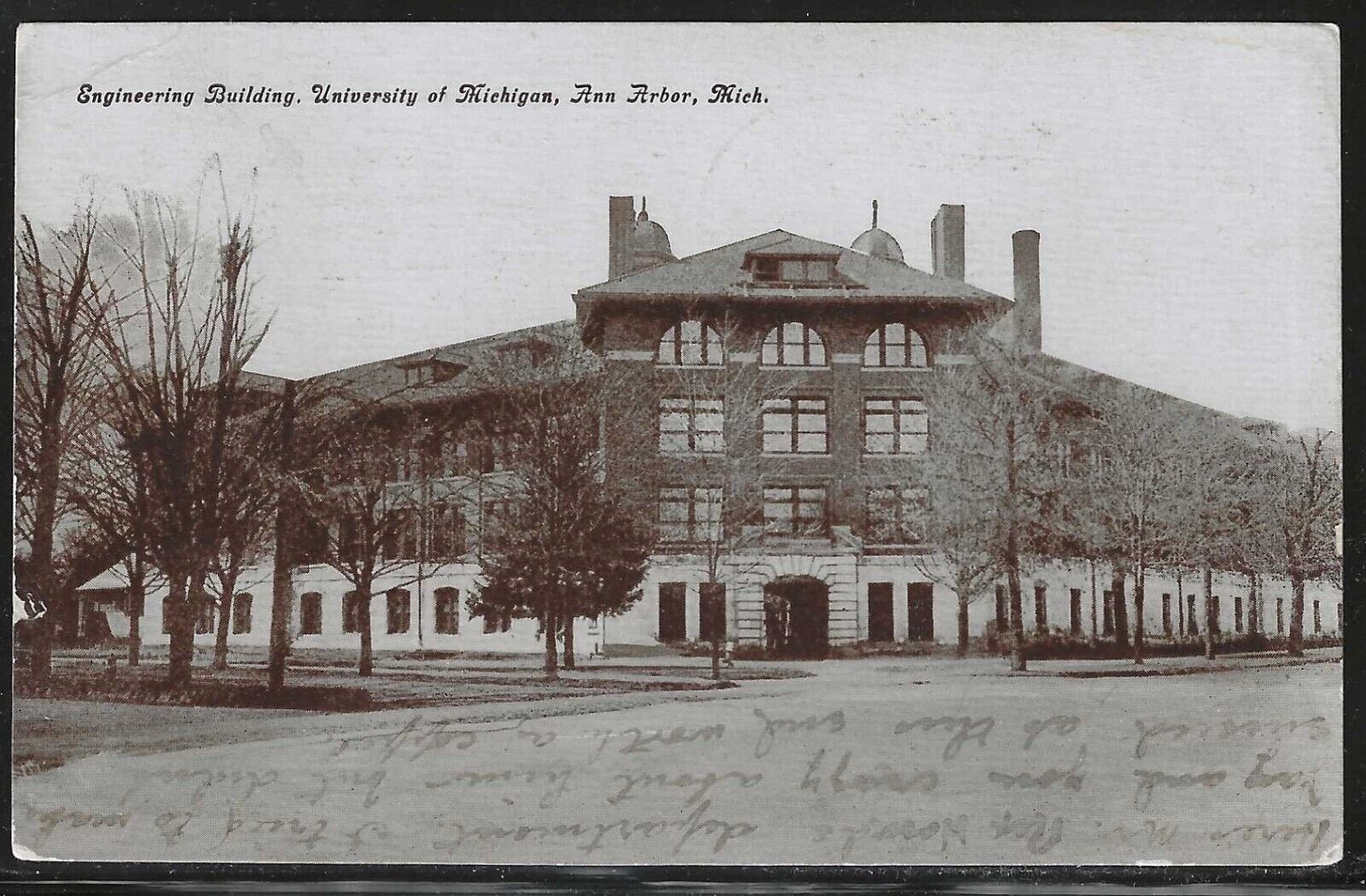 Engineering Bldg., University of Michigan, Ann Arbor, Michigan, Early Postcard