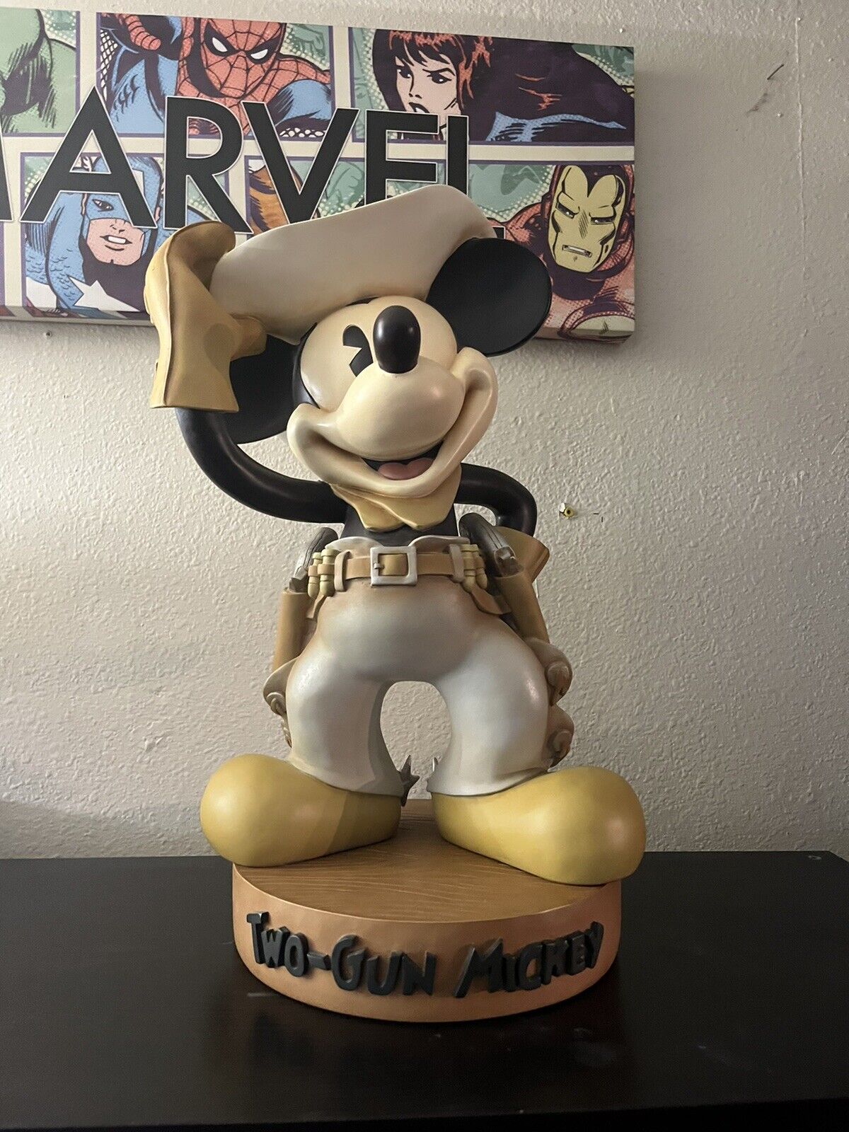 Rare Two Gun Mickey Mouse Disney Big Fig Statue