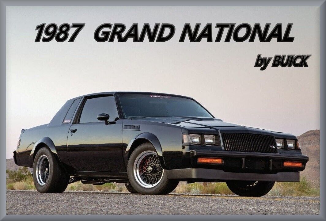 1987 Buick Grand National, BLACK, #3, Refrigerator Magnet, 42 MIL Thickness
