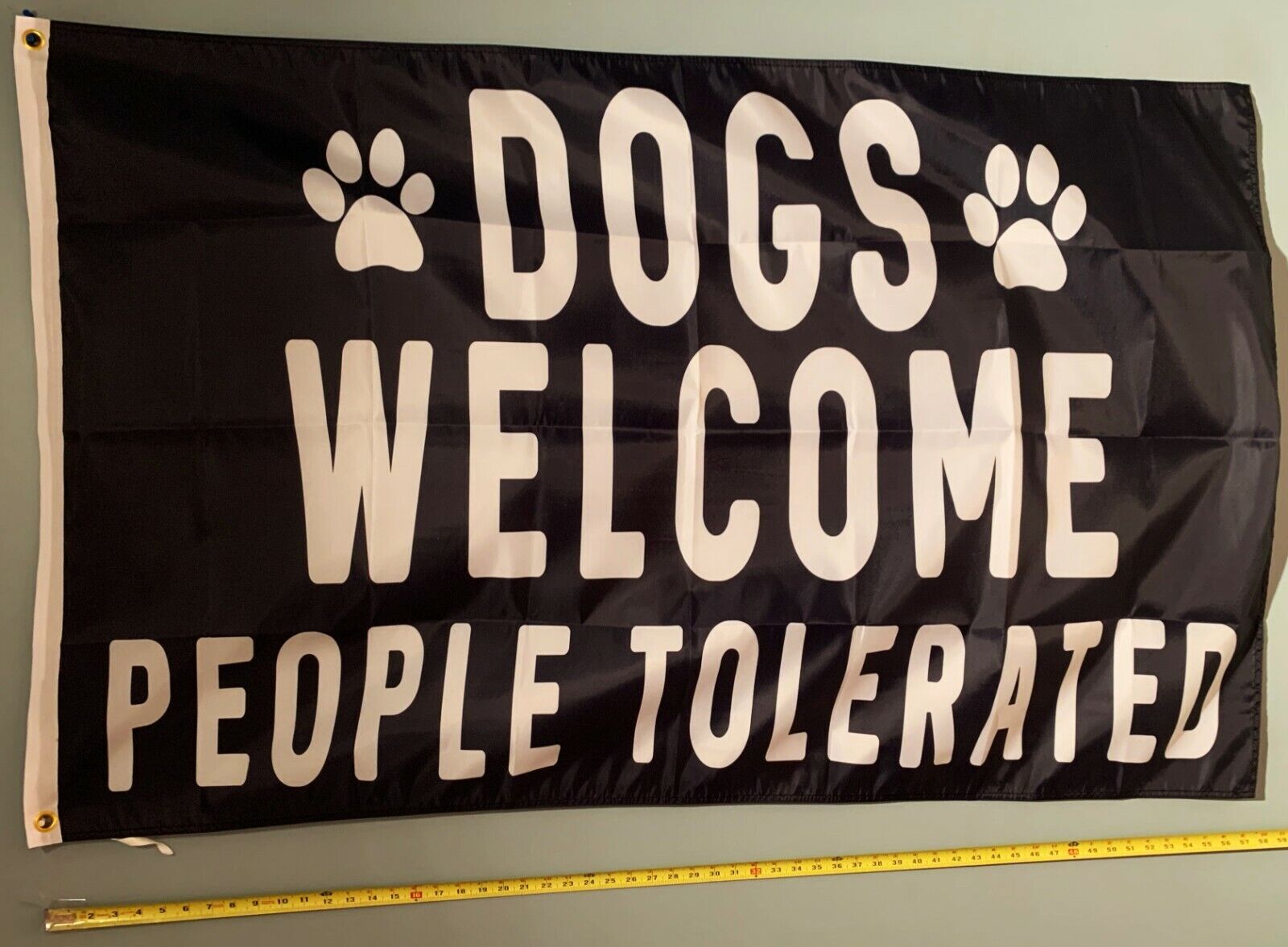 I LOVE DOGS FLAG *FREE SHIP USA SELLER Dogs Welcome People Tolerated Sign 3x5\'