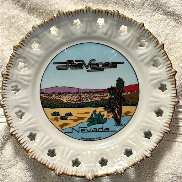 Las Vegas Nevada Collection Plate Dessert Mountain Western Supple 1995