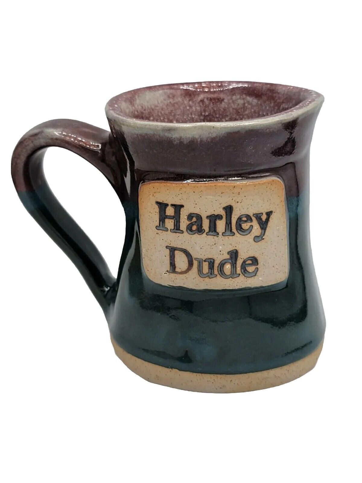 Harley Davidson Coffee Mug Harley Dude Art Pottery Studio Art Motorcycle 14 Oz 