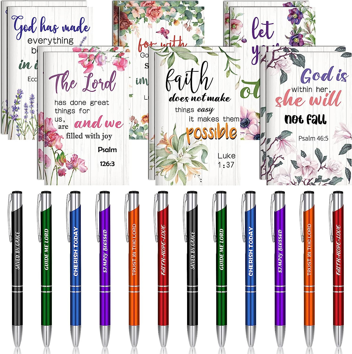 24 Pcs Mini Motivational Pens Inspirational Notepads Bulk Appreciation Gifts Sma