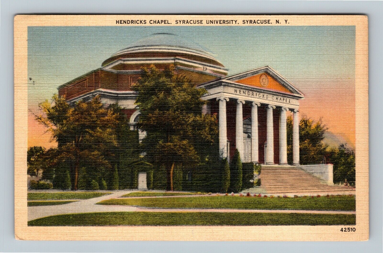 Syracuse NY, Hendricks Chapel, University New York c1939 Vintage Postcard