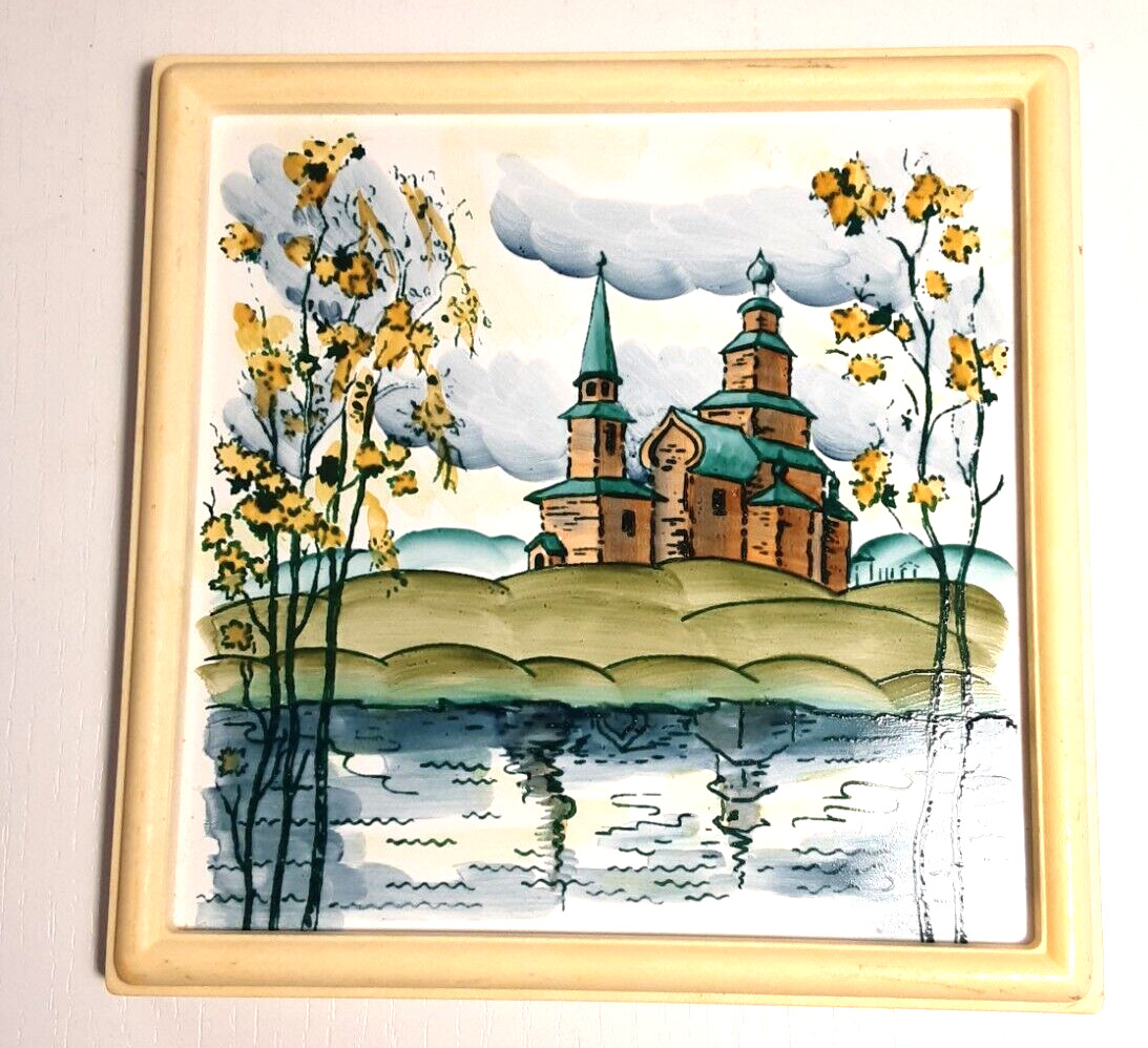 Tile  art Russia’s Kremlin castle architecture vintage/antique decor