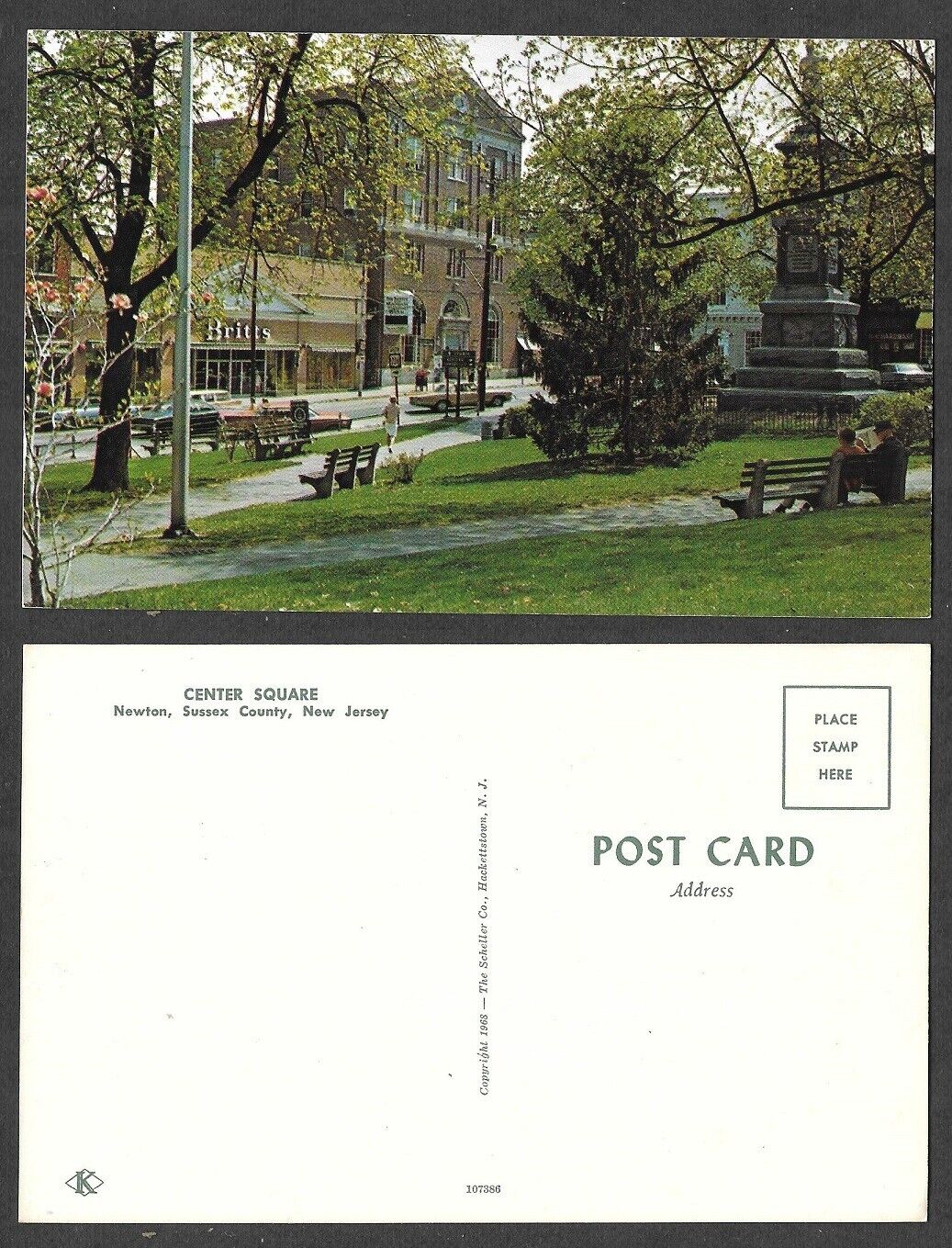 Old Postcard - Newton, New Jersey - Center Square