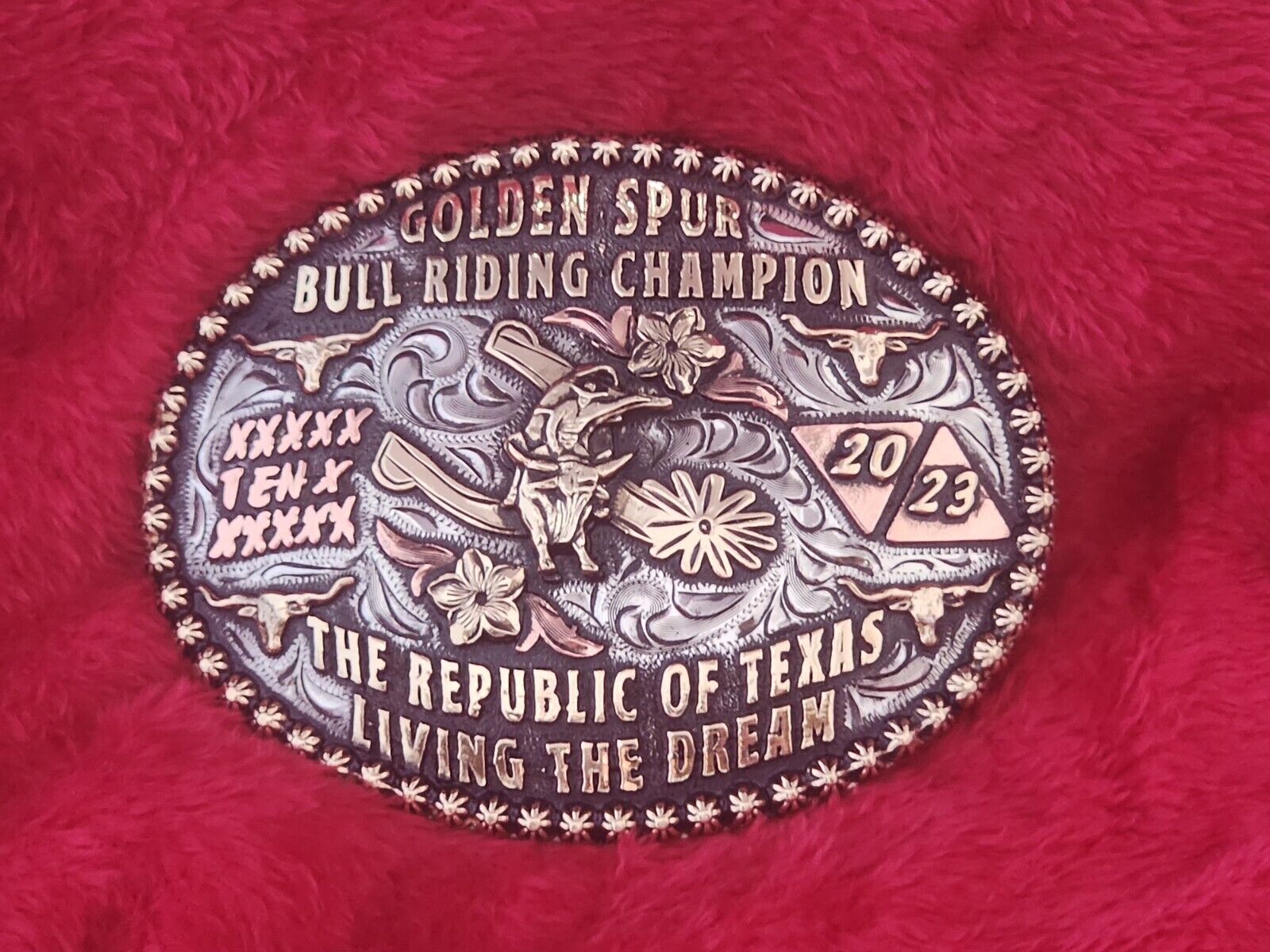 CHAMPIONSHIP TROPHY RODEO BULL RIDING BUCKLE ☆REPUBLIC OF TEXAS ☆RARE☆2023☆909