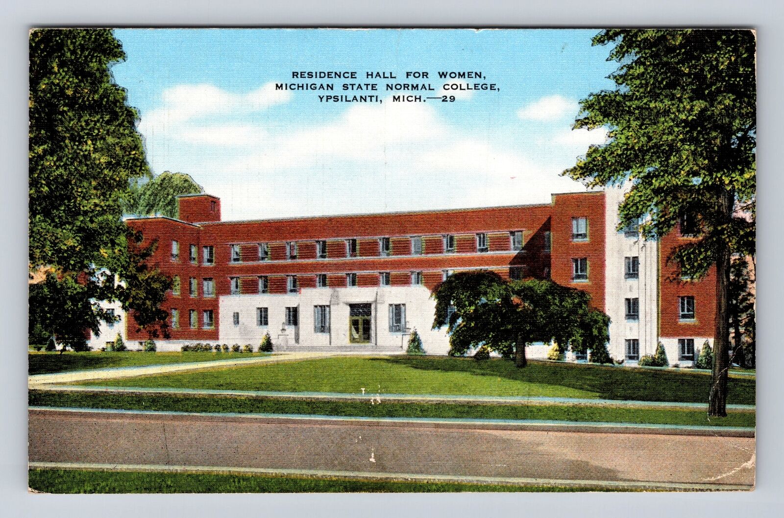 Ypsilanti MI-Michigan, Michigan State Normal College, Vintage c1946 Postcard
