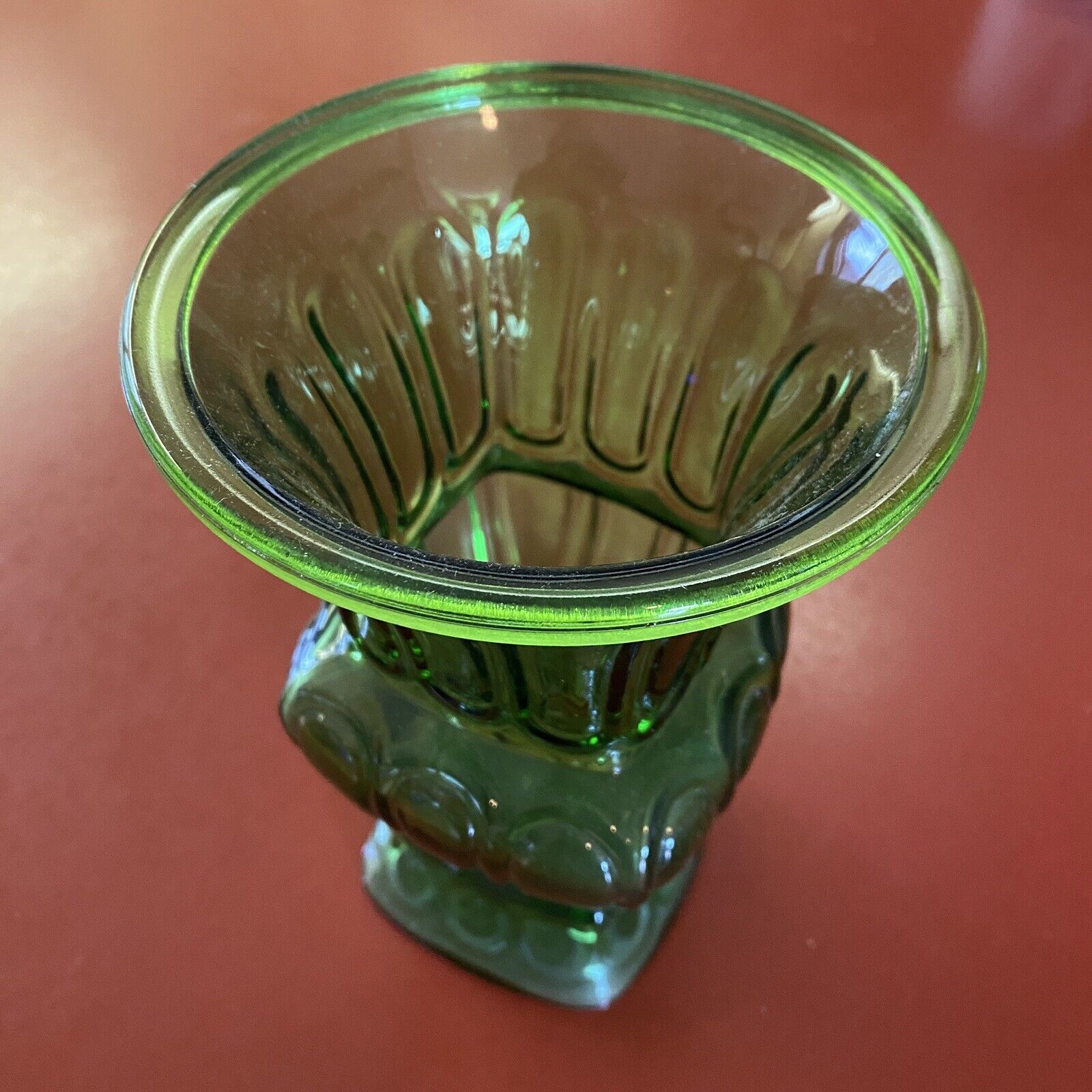 vintage green glass vase