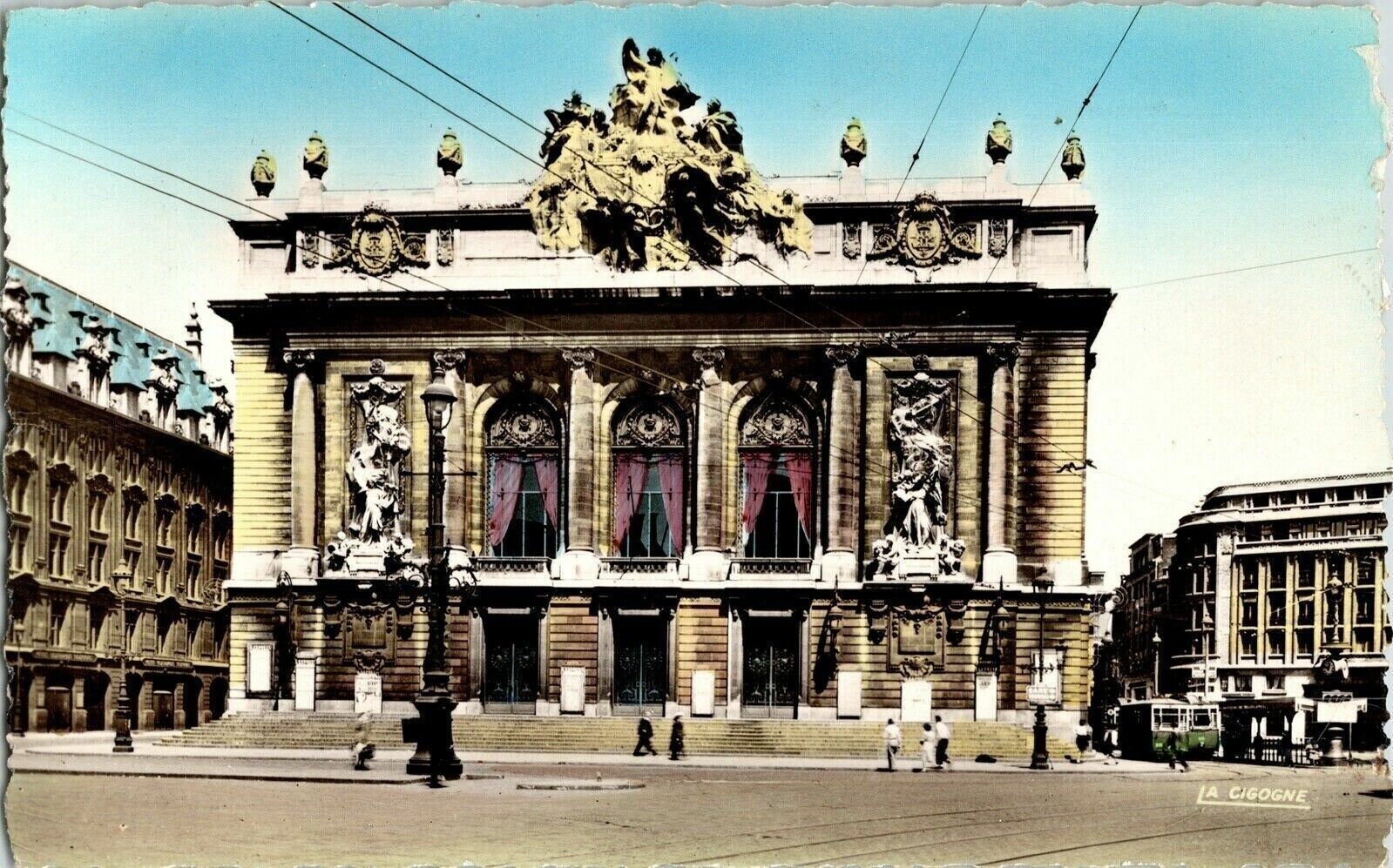 Lille Nord Le Grand Theatre Talleyrand Reims Marne Postcard Vintage Cigogne UNP