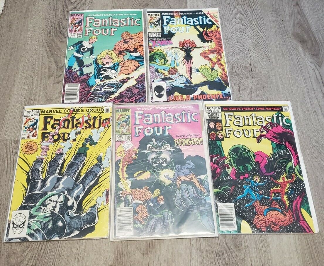 Fantastic Four VINTAGE comic book lot. 5 Comics- ISSUE# 256,258,259,260,286