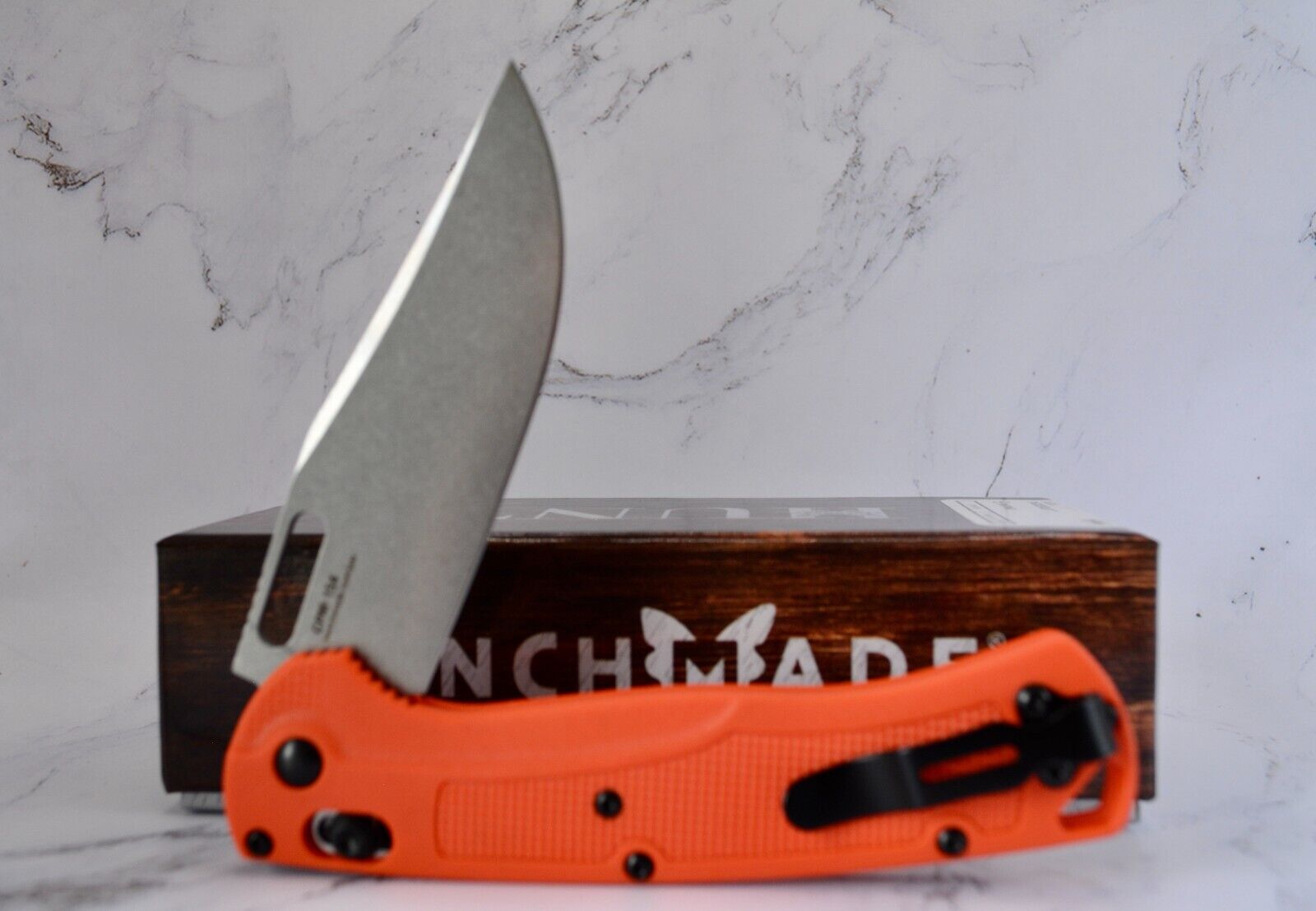 Benchmade Taggedout 15535 Hunting Knife with Orange G10 Handle