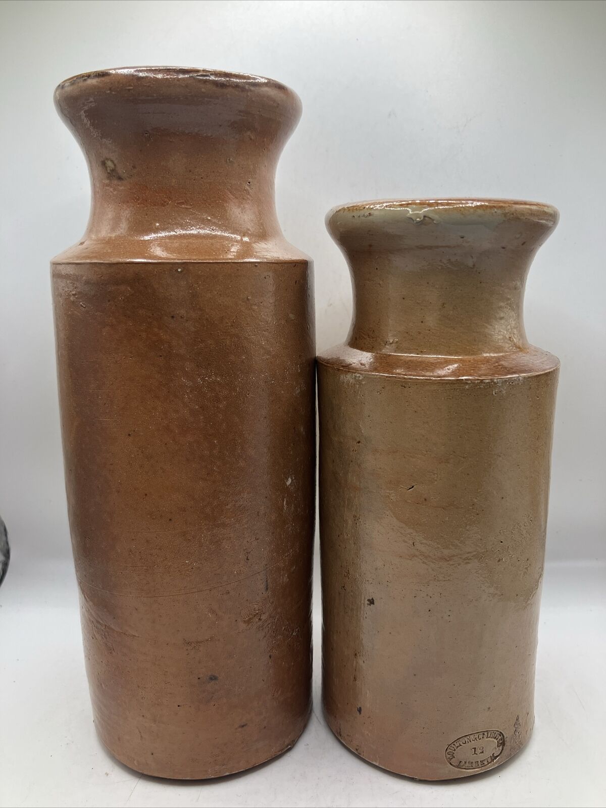 2 Old Large Stoneware Jars/ Pots, Blacking Pots