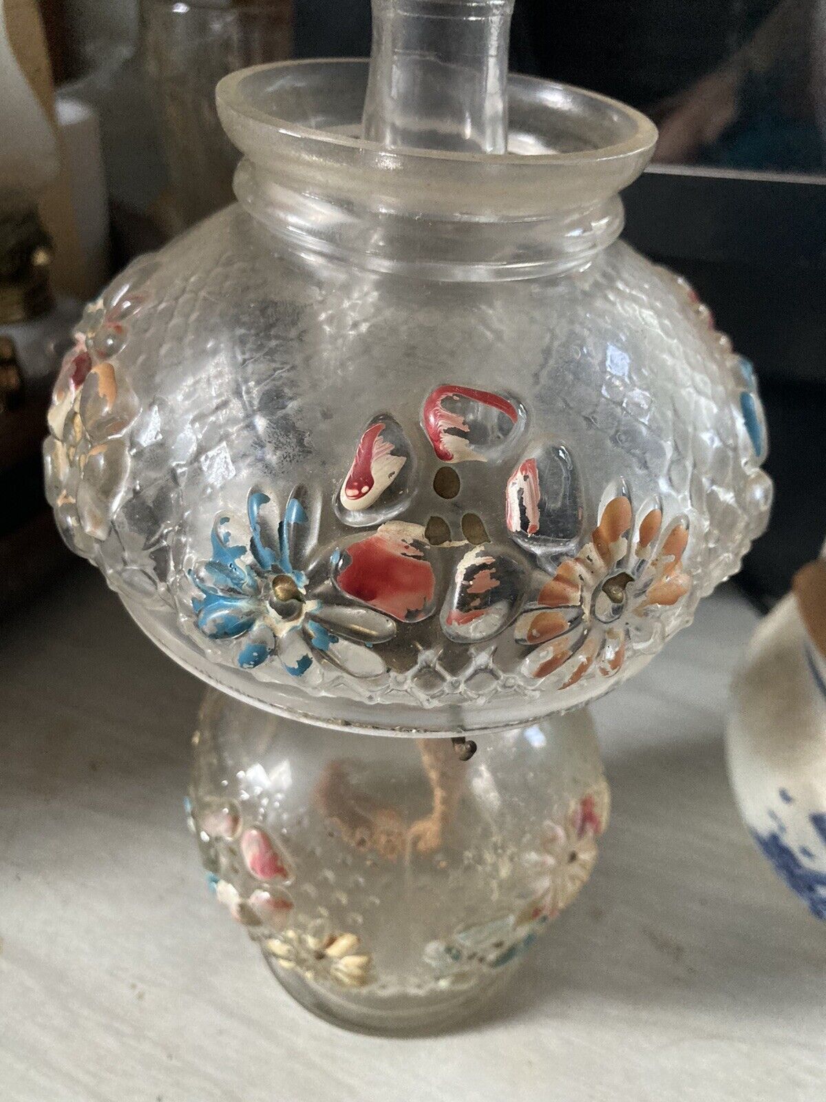 Antique Glass Oil Lamp Kerosene