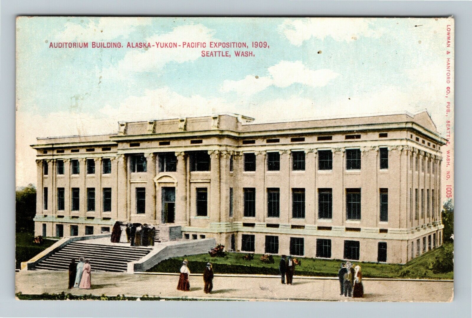 1909 Alaska Yukon Pacific Exposition Auditorium Building Vintage Postcard